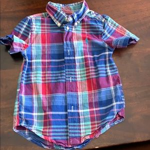 Boy’s POLO plaid button up shirt-Size 3